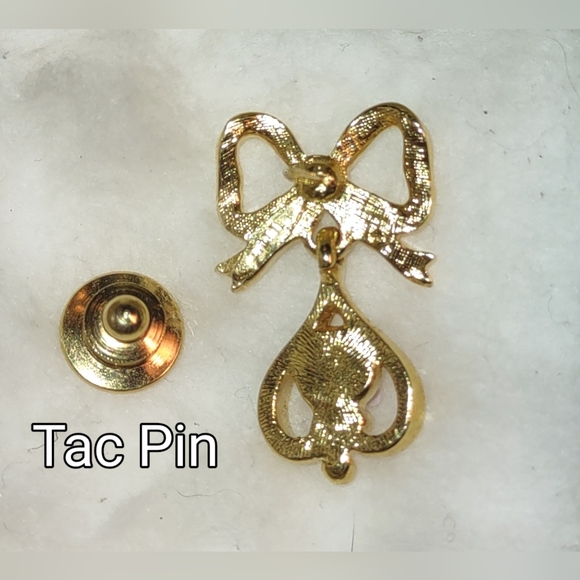 Avon Victorian Bow & Porcelain Rose Pin - Picture 3 of 3